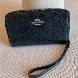 Coach Black Leather Wristlet